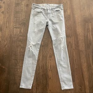 AG The Legging Ankle Super Skinny Distressed Grey